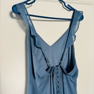 Flutter-Sleeve, Button Back Tailored Bridesmaid Dress